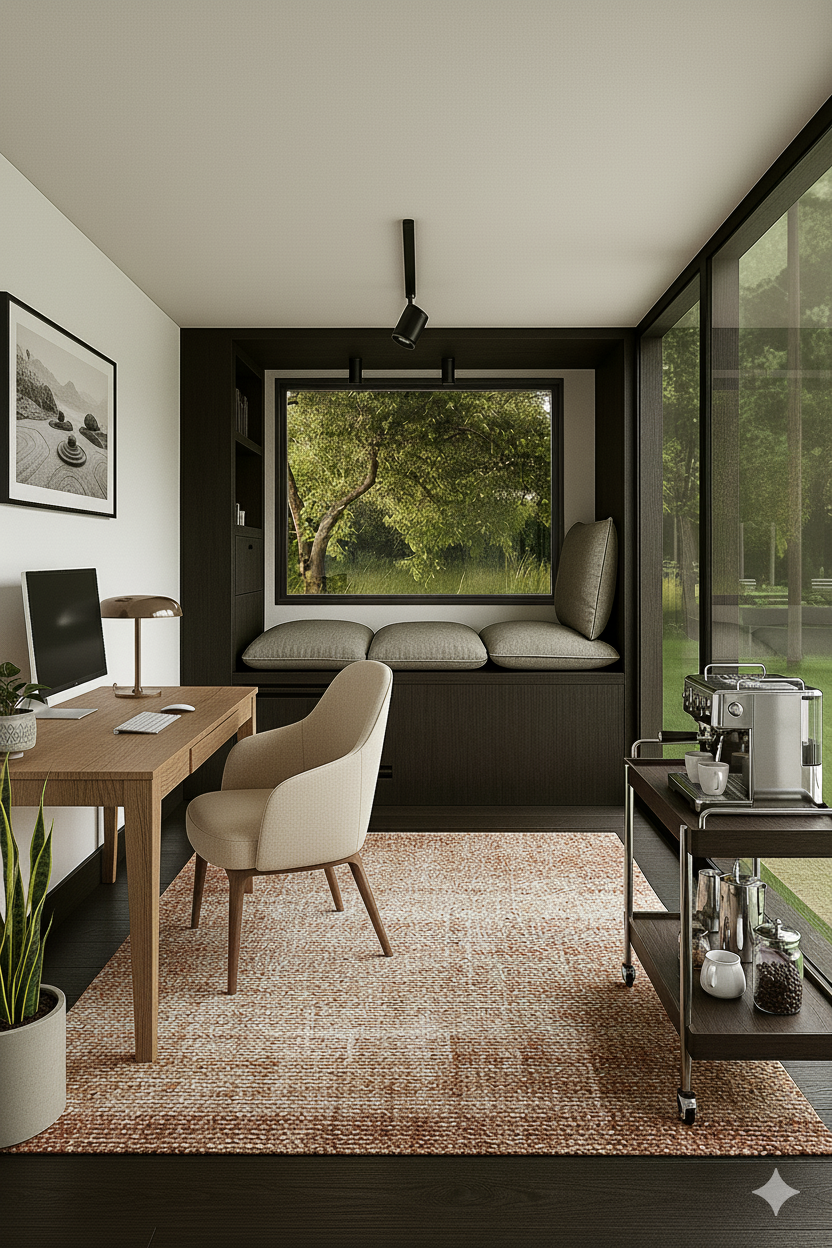 A dedicated desk inside a NOOK Base garden office